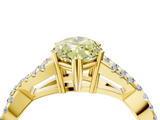 Yellow gold Fancy Yellow Marquise  Solitaire Twist Band with Pavé Setting and Four-Prong Setting_4