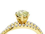 Yellow gold Fancy Yellow Marquise  Solitaire Twist Band with Pavé Setting and Four-Prong Setting_4