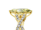 Yellow gold Fancy Yellow Marquise  Solitaire Twist Band with Pavé Setting and Four-Prong Setting_5