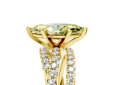 Yellow gold Fancy Yellow Marquise  Solitaire Twist Band with Pavé Setting and Four-Prong Setting_5
