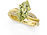 Yellow gold Fancy Yellow Marquise  Solitaire Twist Band with Pave Prong Setting_1