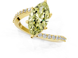 Yellow gold Fancy Yellow Marquise  Solitaire Twist Band with Pave Set Diamonds and Four-Prong Setting_1