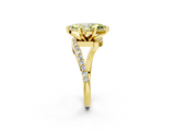 Yellow gold Fancy Yellow Marquise  Solitaire Twist Band with Pave Set Diamonds and Four-Prong Setting_2