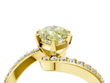 Yellow gold Fancy Yellow Marquise  Solitaire Twist Band with Pave Set Diamonds and Four-Prong Setting_4