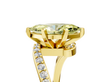 Yellow gold Fancy Yellow Marquise  Solitaire Twist Band with Pave Set Diamonds and Four-Prong Setting_5