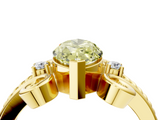 Yellow gold Fancy Yellow Marquise  Solitaire Twisted Band Scroll Prong Ring_7