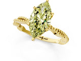 Yellow gold Fancy Yellow Marquise  Solitaire Twisted Band with Bead Prong Setting_30