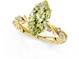 Yellow gold Fancy Yellow Marquise  Solitaire Twisted Band with Pavé Accents and Four-Prong Setting_1