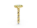 Yellow gold Fancy Yellow Marquise  Solitaire Twisted Band with Pavé Accents and Four-Prong Setting_2