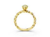 Yellow gold Fancy Yellow Marquise  Solitaire Twisted Band with Pavé Accents and Four-Prong Setting_3