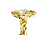Yellow gold Fancy Yellow Marquise  Solitaire Twisted Band with Pavé Accents and Four-Prong Setting_5
