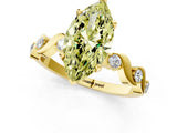 Yellow gold Fancy Yellow Marquise  Solitaire Twisted Band with Prong Setting 1