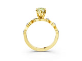 Yellow gold Fancy Yellow Marquise  Solitaire Twisted Band with Prong Setting 3