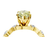 Yellow gold Fancy Yellow Marquise  Solitaire Twisted Band with Prong Setting 4