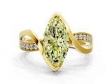 Yellow gold Fancy Yellow Marquise  Solitaire Twisted Band with Prong Setting_3