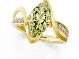 Yellow gold Fancy Yellow Marquise  Solitaire Twisted Band with Prong Setting_4