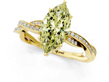 Yellow gold Fancy Yellow Marquise  Solitaire Twisted Pave Diamond Ring with Four-Prong Setting_93