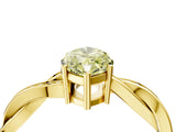 Yellow gold Fancy Yellow Marquise  Solitaire Twisted Pave Diamond Ring with Four-Prong Setting_96