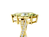 Yellow gold Fancy Yellow Marquise  Solitaire Twisted Pave Diamond Ring with Four-Prong Setting_97