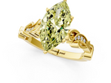 Yellow gold Fancy Yellow Marquise  Solitaire Vine Band with Milgrain Prong Setting_4