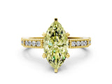 Yellow gold Fancy Yellow Marquise  Solitaire with Pavé Band and Four-Prong Setting_29