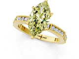 Yellow gold Fancy Yellow Marquise  Solitaire with Pavé Band and Four-Prong Setting_30