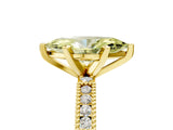 Yellow gold Fancy Yellow Marquise  Solitaire with Pavé Band and Four-Prong Setting_34