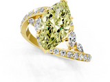 Yellow gold Fancy Yellow Marquise  Solitaire with Pavé Twist Band and Four-Prong Setting_1