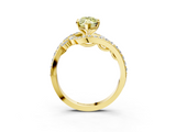 Yellow gold Fancy Yellow Marquise  Solitaire with Pavé Twist Band and Four-Prong Setting_3