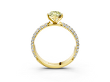 Yellow gold Fancy Yellow Marquise  Solitaire with Pave Band and Four-Prong Setting_6