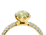 Yellow gold Fancy Yellow Marquise  Solitaire with Pave Band and Four-Prong Setting_7