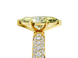 Yellow gold Fancy Yellow Marquise  Solitaire with Pave Band and Four-Prong Setting_8