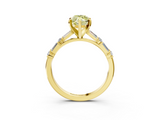 Yellow gold Fancy Yellow Marquise  Solitaire with Side Baguettes and Channel Set Band_3