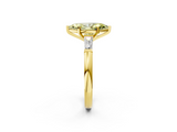Yellow gold Fancy Yellow Marquise  Solitaire with Tapered Baguette Side Stones on a Classic Band with Four-Prong Setting_2