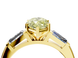 Yellow gold Fancy Yellow Marquise  Solitaire with Tapered Baguette Side Stones on a Classic Band with Four-Prong Setting_4