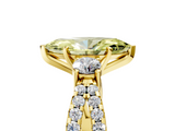 Yellow gold Fancy Yellow Marquise  Three-Stone Diamond Ring with Pavé Split Shank and Four-Prong Setting_22