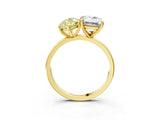 Yellow gold Fancy Yellow Marquise  and Emerald Cut Toi Moi Ring with Prong Setting_37
