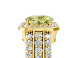Yellow gold Fancy Yellow Oval -Cut Halo Diamond Ring with Split Shank and Four-Prong Setting_110