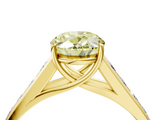 Yellow gold Fancy Yellow Oval  Brilliant Channel-Set Solitaire Ring with Four-Prong Setting_24