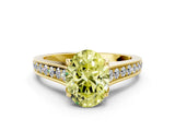 Yellow gold Fancy Yellow Oval  Brilliant Cut Diamond Engagement Ring with Pavé Band and Four-Prong Setting_49
