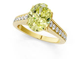 Yellow gold Fancy Yellow Oval  Brilliant Cut Diamond Engagement Ring with Pavé Band and Four-Prong Setting_50