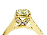 Yellow gold Fancy Yellow Oval  Brilliant Cut Diamond Engagement Ring with Pavé Band and Four-Prong Setting_53
