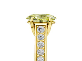Yellow gold Fancy Yellow Oval  Brilliant Cut Diamond Engagement Ring with Pavé Band and Four-Prong Setting_54
