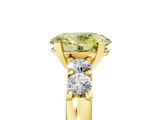 Yellow gold Fancy Yellow Oval  Brilliant Cut Diamond Five-Stone Prong Set Engagement Ring with Channel Band_8