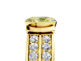 Yellow gold Fancy Yellow Oval  Brilliant Diamond Channel Set Wide Band Ring with Bezel Setting_61