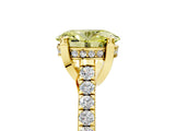 Yellow gold Fancy Yellow Oval  Brilliant Diamond Solitaire with Pavé Band and Four-Prong Setting 1