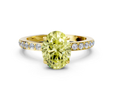Yellow gold Fancy Yellow Oval  Brilliant Pavé Band Solitaire with Four-Prong Setting_41