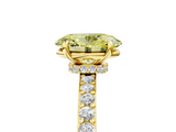 Yellow gold Fancy Yellow Oval  Brilliant Pavé Band Solitaire with Four-Prong Setting_46