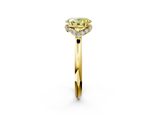 Yellow gold Fancy Yellow Oval  Brilliant Solitaire Engagement Ring with Six-Prong Setting and Classic Band