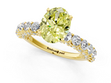 Yellow gold Fancy Yellow Oval  Brilliant Solitaire with Pavé Band and Four-Prong Setting_42
